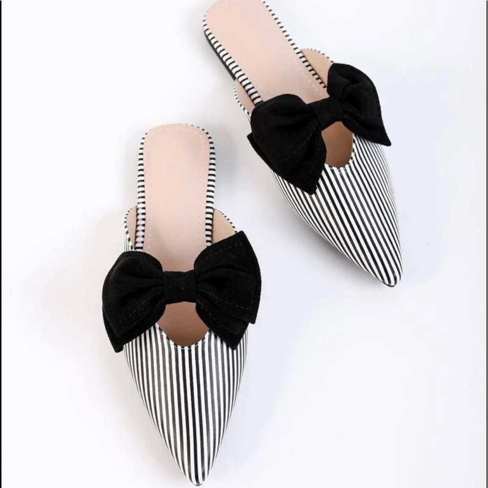 Striped Bowtie Flats